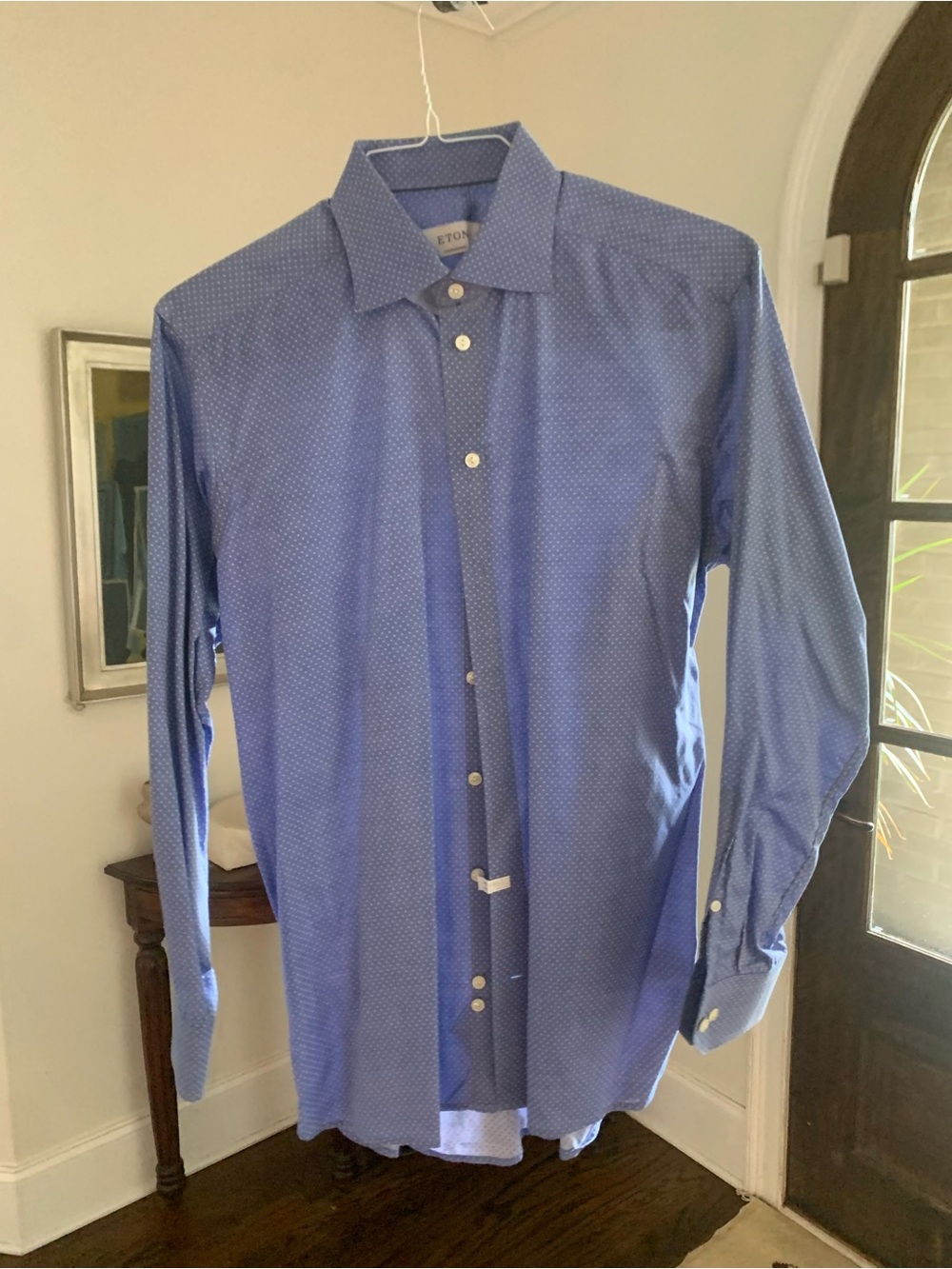 Eton Men's Blue Dot-Pattern Dress Shirt